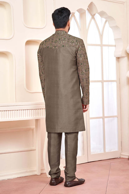 Mehndi Green Indo-Western Outfit With Exquisite Design