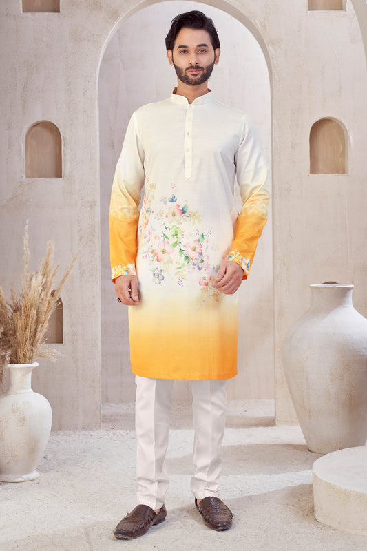 Floral Yellow Kurta