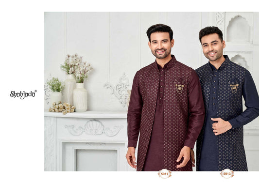 Kurta Long Jacket Set with Pants 5913